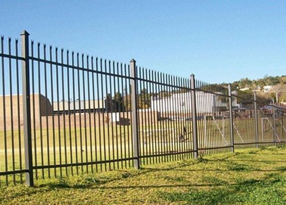 China Free Standing Metal Palisade Fencing Decorated For Buildings / Courtyard 100x55mm Post supplier
