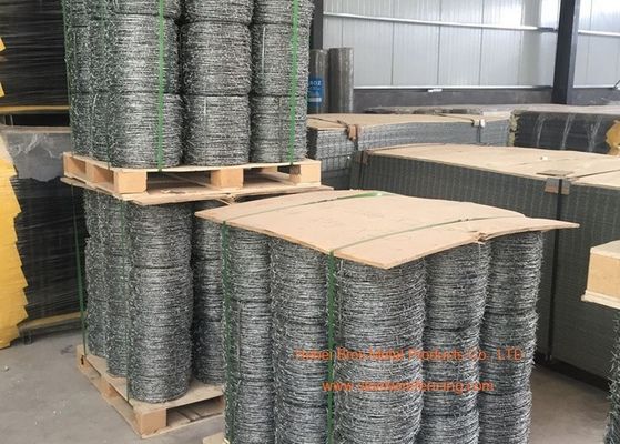 China Double Twisted Steel Barbed Wire Mesh For Protect Fencing , 14 Gauge Gal. supplier