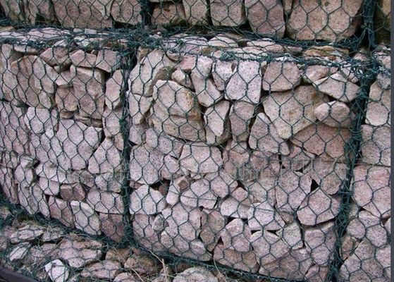 China PVC Coated Gabion Wire Mesh Panels Hexagonal Hole For Highwall Protection supplier