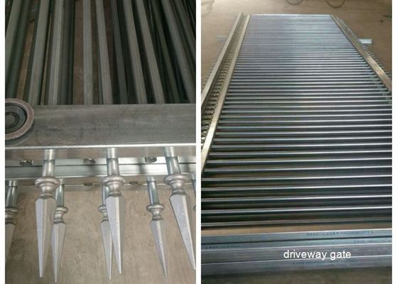 China Decorated Top Steel Sliding Automatic Driveway Gates Security For Community supplier