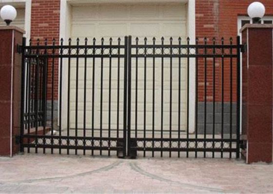 China Double Swing Metal Automatic Driveway Gates Zinc Plated For House / Villa supplier