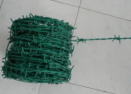 China Green Security Barbed Wire Roll Coil Protection For Grass Boundary supplier