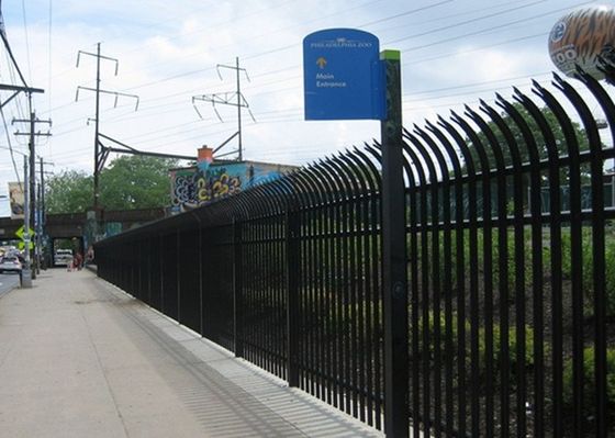 China PVC Coated Bend Top Metal Palisade Fencing For Residential Sites / Eco Friendly supplier