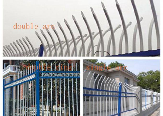 Powder Coated Zinc Steel Fence Three Beam For Industrial Park , 50*50mm Rail