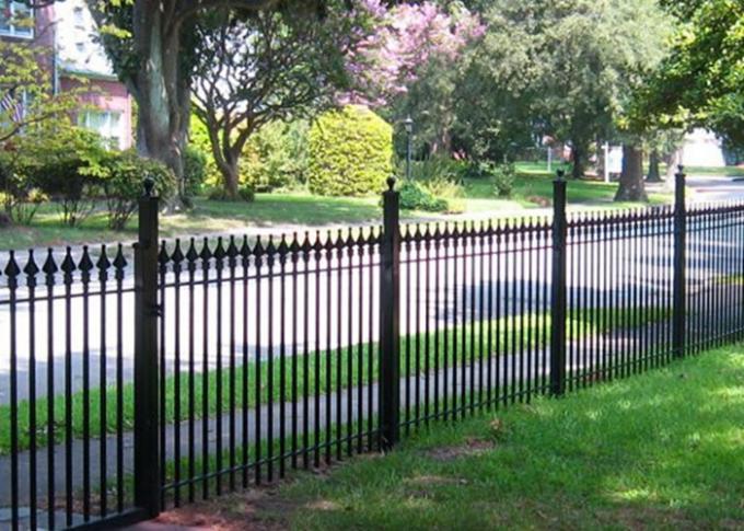 Decorated Top Steel Sliding Automatic Driveway Gates Security For Community